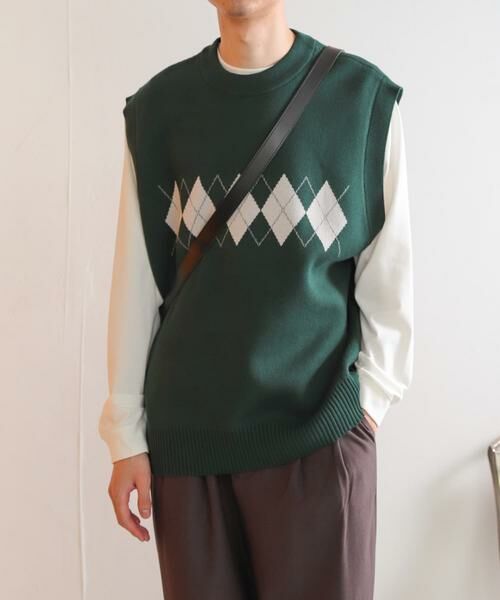 SENSE OF PLACE by URBAN RESEARCH / センスオブプレイス バイ アーバンリサーチ ベスト | 『ユニセックス』アーガイルニットベスト | 詳細3