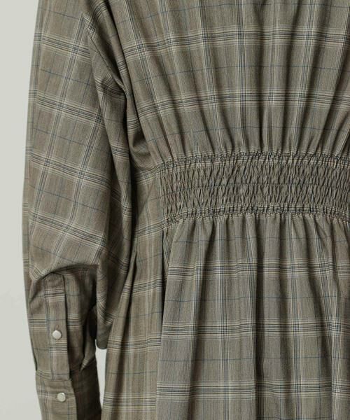 SENSE OF PLACE by URBAN RESEARCH / センスオブプレイス バイ アーバンリサーチ ワンピース | 『COMPACT/低身長向けサイズ展開あり』ウエストタックフレアシャツワンピース | 詳細21