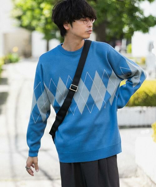 SENSE OF PLACE by URBAN RESEARCH / センスオブプレイス バイ アーバンリサーチ ニット・セーター | アーガイルクルーネックセーター | 詳細1