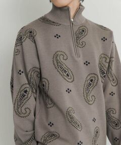 SENSE OF PLACE by URBAN RESEARCH / センスオブプレイス バイ アーバンリサーチ ニット・セーター | ストレッチペイズリーハーフZIPセーター