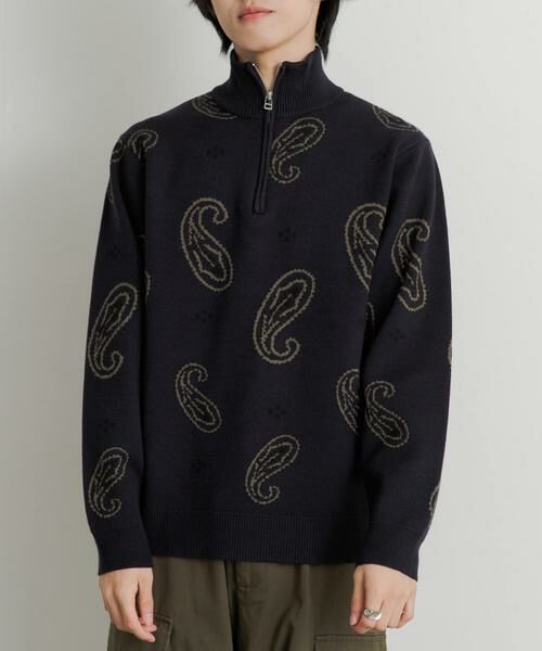 SENSE OF PLACE by URBAN RESEARCH / センスオブプレイス バイ アーバンリサーチ ニット・セーター | ストレッチペイズリーハーフZIPセーター | 詳細2