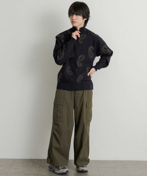 SENSE OF PLACE by URBAN RESEARCH / センスオブプレイス バイ アーバンリサーチ ニット・セーター | ストレッチペイズリーハーフZIPセーター | 詳細6