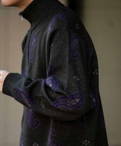 SENSE OF PLACE by URBAN RESEARCH / センスオブプレイス バイ アーバンリサーチ ニット・セーター | ストレッチペイズリーハーフZIPセーター | 詳細25