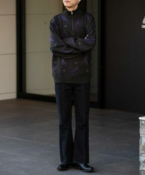 SENSE OF PLACE by URBAN RESEARCH / センスオブプレイス バイ アーバンリサーチ ニット・セーター | ストレッチペイズリーハーフZIPセーター | 詳細26