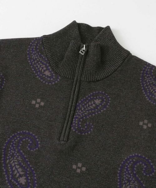 SENSE OF PLACE by URBAN RESEARCH / センスオブプレイス バイ アーバンリサーチ ニット・セーター | ストレッチペイズリーハーフZIPセーター | 詳細30