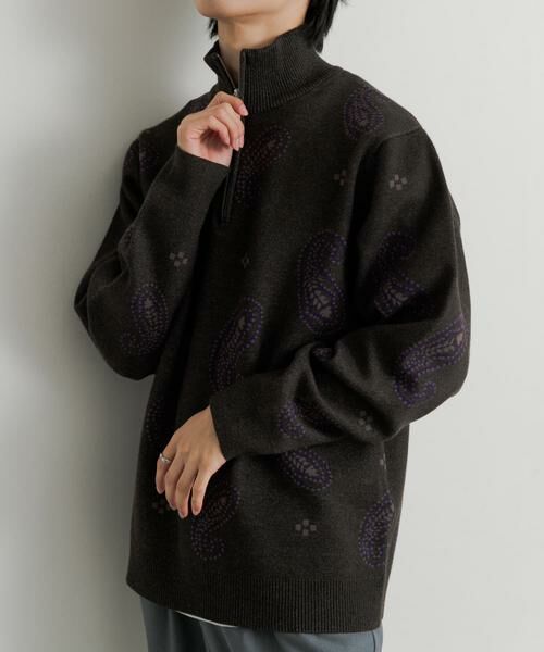 SENSE OF PLACE by URBAN RESEARCH / センスオブプレイス バイ アーバンリサーチ ニット・セーター | ストレッチペイズリーハーフZIPセーター | 詳細16
