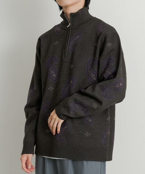 SENSE OF PLACE by URBAN RESEARCH / センスオブプレイス バイ アーバンリサーチ ニット・セーター | ストレッチペイズリーハーフZIPセーター | 詳細17