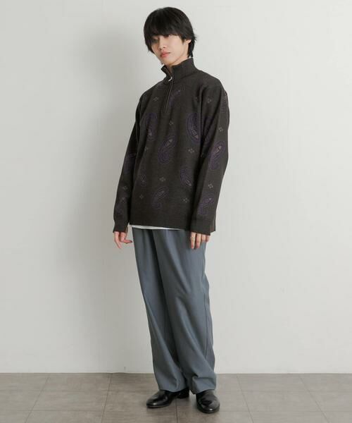 SENSE OF PLACE by URBAN RESEARCH / センスオブプレイス バイ アーバンリサーチ ニット・セーター | ストレッチペイズリーハーフZIPセーター | 詳細19