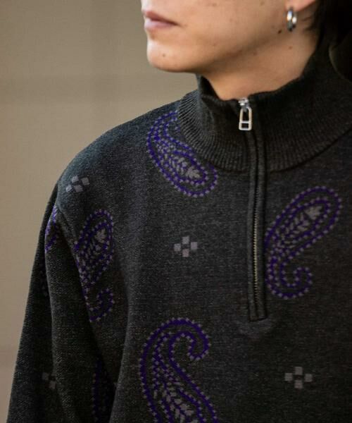 SENSE OF PLACE by URBAN RESEARCH / センスオブプレイス バイ アーバンリサーチ ニット・セーター | ストレッチペイズリーハーフZIPセーター | 詳細21