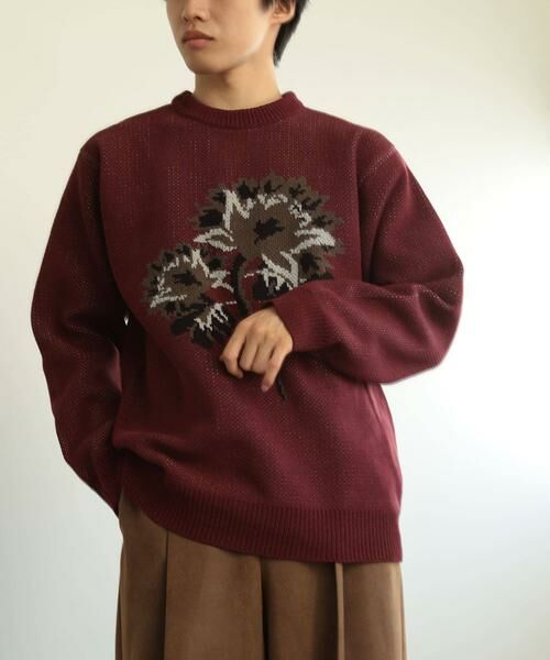 SENSE OF PLACE by URBAN RESEARCH / センスオブプレイス バイ アーバンリサーチ ニット・セーター | モールフラワーモチーフクルーネックセーター | 詳細1