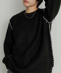 SENSE OF PLACE by URBAN RESEARCH / センスオブプレイス バイ アーバンリサーチ ニット・セーター | 『ユニセックス』ハンドステッチクルーネックセーター