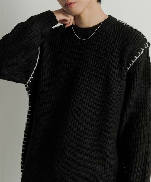 SENSE OF PLACE by URBAN RESEARCH / センスオブプレイス バイ アーバンリサーチ ニット・セーター | 『ユニセックス』ハンドステッチクルーネックセーター | 詳細1