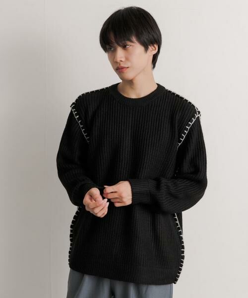 SENSE OF PLACE by URBAN RESEARCH / センスオブプレイス バイ アーバンリサーチ ニット・セーター | 『ユニセックス』ハンドステッチクルーネックセーター | 詳細10