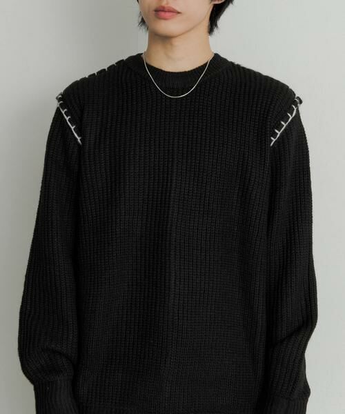 SENSE OF PLACE by URBAN RESEARCH / センスオブプレイス バイ アーバンリサーチ ニット・セーター | 『ユニセックス』ハンドステッチクルーネックセーター | 詳細2