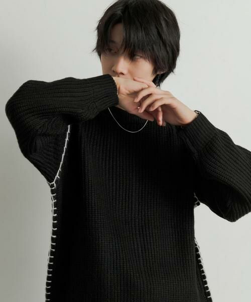 SENSE OF PLACE by URBAN RESEARCH / センスオブプレイス バイ アーバンリサーチ ニット・セーター | 『ユニセックス』ハンドステッチクルーネックセーター | 詳細4