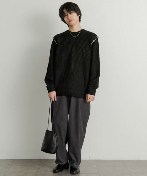 SENSE OF PLACE by URBAN RESEARCH / センスオブプレイス バイ アーバンリサーチ ニット・セーター | 『ユニセックス』ハンドステッチクルーネックセーター | 詳細5