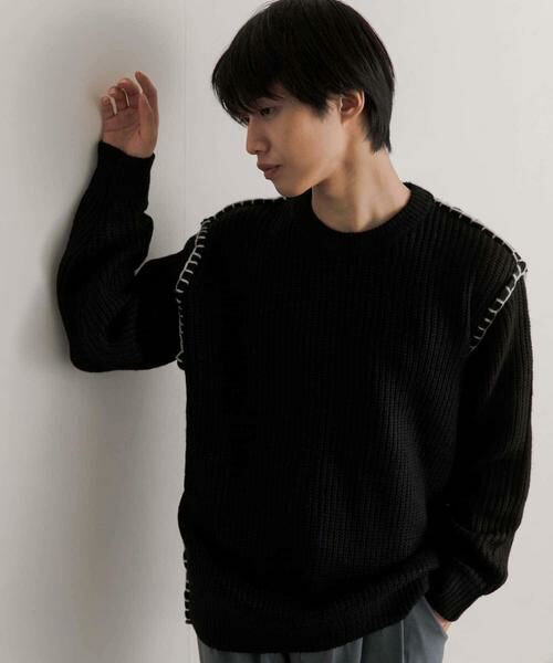 SENSE OF PLACE by URBAN RESEARCH / センスオブプレイス バイ アーバンリサーチ ニット・セーター | 『ユニセックス』ハンドステッチクルーネックセーター | 詳細8