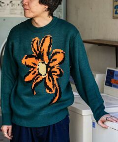 SENSE OF PLACE by URBAN RESEARCH / センスオブプレイス バイ アーバンリサーチ ニット・セーター | 『ユニセックス』ポップアートフラワージャガードセーター