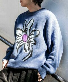 SENSE OF PLACE by URBAN RESEARCH / センスオブプレイス バイ アーバンリサーチ ニット・セーター | 『ユニセックス』ポップアートフラワージャガードセーター