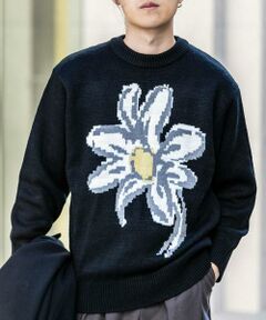 SENSE OF PLACE by URBAN RESEARCH / センスオブプレイス バイ アーバンリサーチ ニット・セーター | 『ユニセックス』ポップアートフラワージャガードセーター