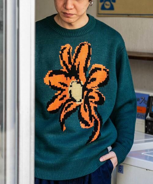 SENSE OF PLACE by URBAN RESEARCH / センスオブプレイス バイ アーバンリサーチ ニット・セーター | 『ユニセックス』ポップアートフラワージャガードセーター | 詳細2