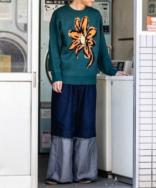 SENSE OF PLACE by URBAN RESEARCH / センスオブプレイス バイ アーバンリサーチ ニット・セーター | 『ユニセックス』ポップアートフラワージャガードセーター | 詳細4