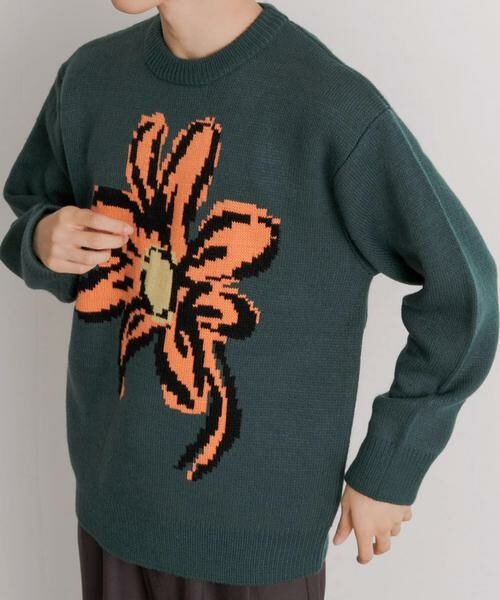 SENSE OF PLACE by URBAN RESEARCH / センスオブプレイス バイ アーバンリサーチ ニット・セーター | 『ユニセックス』ポップアートフラワージャガードセーター | 詳細7
