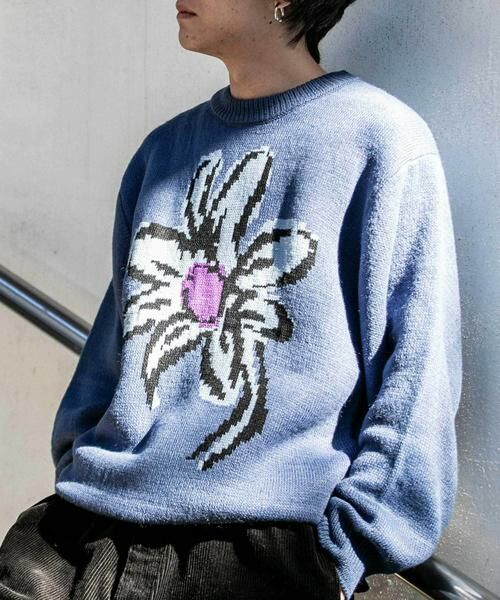 SENSE OF PLACE by URBAN RESEARCH / センスオブプレイス バイ アーバンリサーチ ニット・セーター | 『ユニセックス』ポップアートフラワージャガードセーター | 詳細22