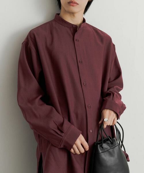 SENSE OF PLACE by URBAN RESEARCH / センスオブプレイス バイ アーバンリサーチ シャツ・ブラウス | ウールライクバンドカラールーズシャツ | 詳細1