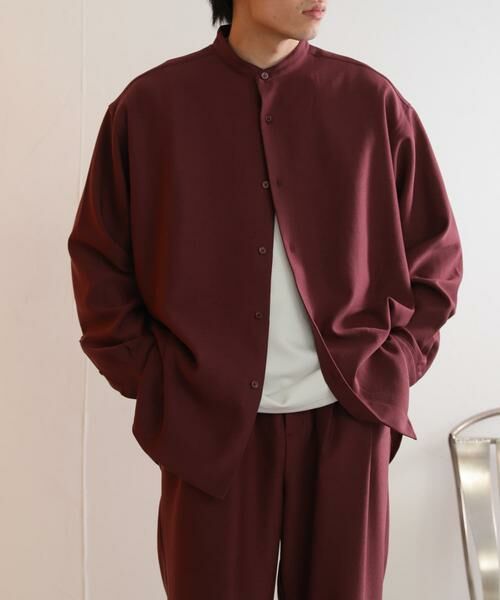 SENSE OF PLACE by URBAN RESEARCH / センスオブプレイス バイ アーバンリサーチ シャツ・ブラウス | ウールライクバンドカラールーズシャツ | 詳細9