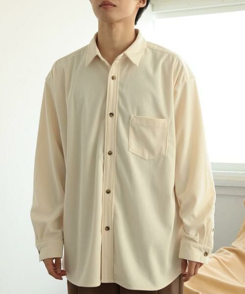 SENSE OF PLACE by URBAN RESEARCH / センスオブプレイス バイ アーバンリサーチ シャツ・ブラウス | コーデュロイルーズシャツ(アイボリー)
