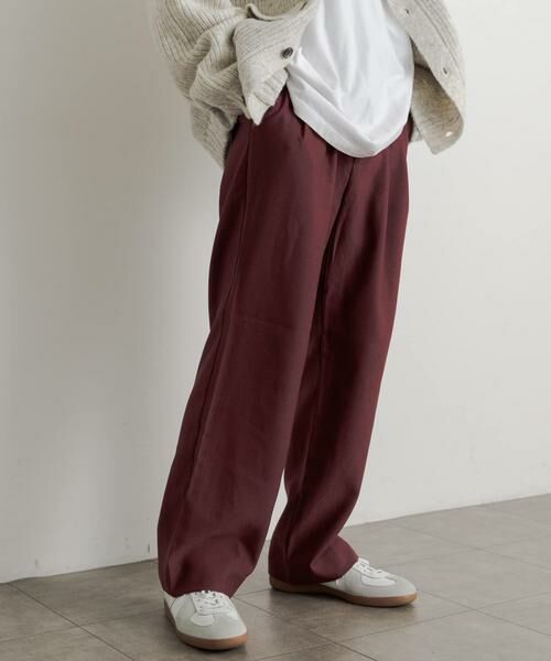 SENSE OF PLACE by URBAN RESEARCH / センスオブプレイス バイ アーバンリサーチ その他パンツ | ウールライクダブルタックワイドパンツ(ボルドー)