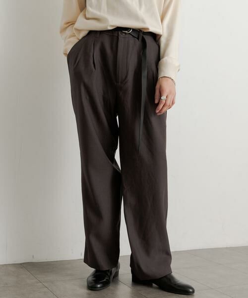 SENSE OF PLACE by URBAN RESEARCH / センスオブプレイス バイ アーバンリサーチ その他パンツ | ウールライクダブルタックワイドパンツ(ブラウン)