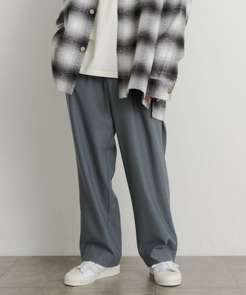 SENSE OF PLACE by URBAN RESEARCH / センスオブプレイス バイ アーバンリサーチ その他パンツ | ウールライクダブルタックワイドパンツ(ブルー)