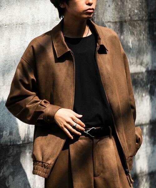 SENSE OF PLACE by URBAN RESEARCH / センスオブプレイス バイ アーバンリサーチ ブルゾン | 『セットアップ対応』 ツイルスエードタッチZIPブルゾン(ベージュ)