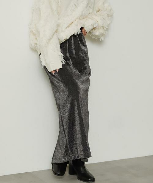 SENSE OF PLACE by URBAN RESEARCH / センスオブプレイス バイ アーバンリサーチ スカート | ラメアイラインスカート(ブラック)