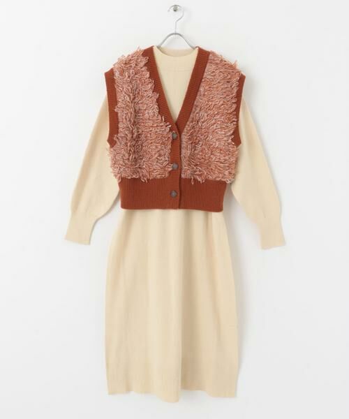 SENSE OF PLACE by URBAN RESEARCH / センスオブプレイス バイ アーバンリサーチ ワンピース | フリンジベストレイヤードニットワンピース | 詳細8