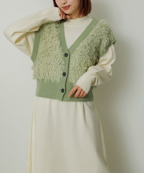 SENSE OF PLACE by URBAN RESEARCH / センスオブプレイス バイ アーバンリサーチ ワンピース | フリンジベストレイヤードニットワンピース | 詳細13