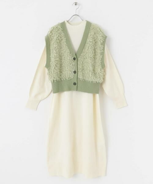 SENSE OF PLACE by URBAN RESEARCH / センスオブプレイス バイ アーバンリサーチ ワンピース | フリンジベストレイヤードニットワンピース | 詳細18