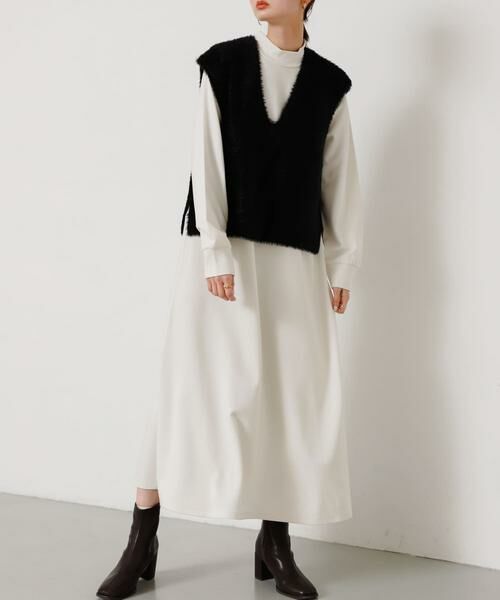 SENSE OF PLACE by URBAN RESEARCH / センスオブプレイス バイ アーバンリサーチ ワンピース | シャギーベストレイヤードワンピース | 詳細9