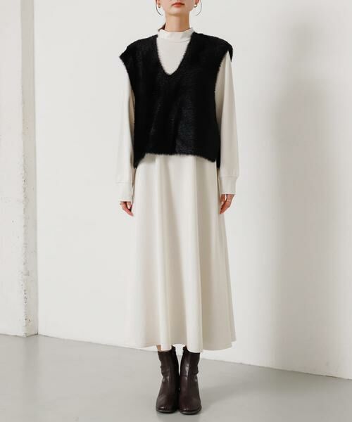 SENSE OF PLACE by URBAN RESEARCH / センスオブプレイス バイ アーバンリサーチ ワンピース | シャギーベストレイヤードワンピース | 詳細15