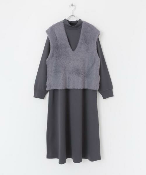 SENSE OF PLACE by URBAN RESEARCH / センスオブプレイス バイ アーバンリサーチ ワンピース | シャギーベストレイヤードワンピース | 詳細30