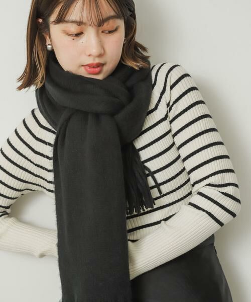 SENSE OF PLACE by URBAN RESEARCH/センスオブプレイス バイ アーバンリサーチ 『ユニセックス』ニットフリンジストール ブラック one