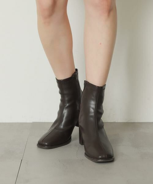 SENSE OF PLACE by URBAN RESEARCH / センスオブプレイス バイ アーバンリサーチ ブーツ（ショート丈） | 『4サイズ展開』『晴雨兼用』スクエアトウセンターシームストレッチブーツ | 詳細1