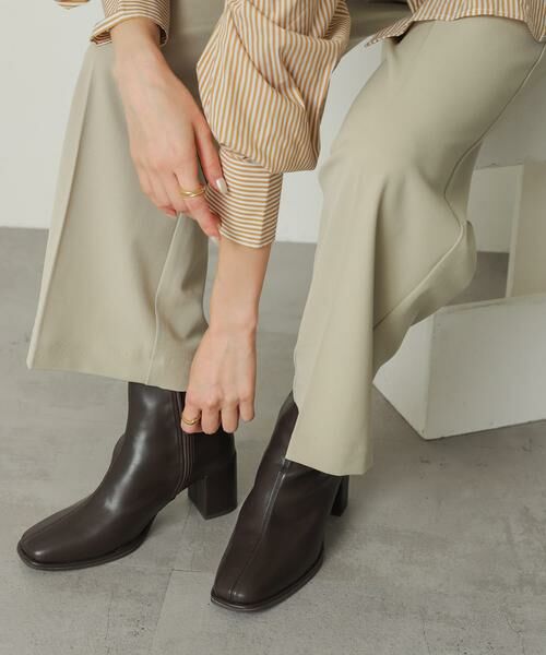 SENSE OF PLACE by URBAN RESEARCH / センスオブプレイス バイ アーバンリサーチ ブーツ（ショート丈） | 『4サイズ展開』『晴雨兼用』スクエアトウセンターシームストレッチブーツ | 詳細13