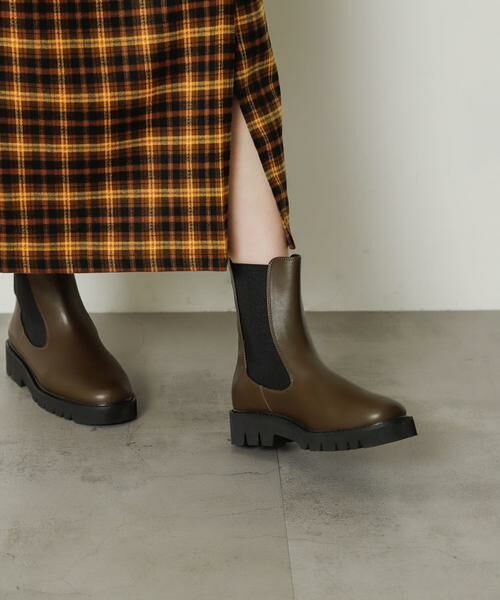 SENSE OF PLACE by URBAN RESEARCH / センスオブプレイス バイ アーバンリサーチ ブーツ（ショート丈） | 『軽量ソール採用』トラックソールサイドゴアブーツ（カーキ）