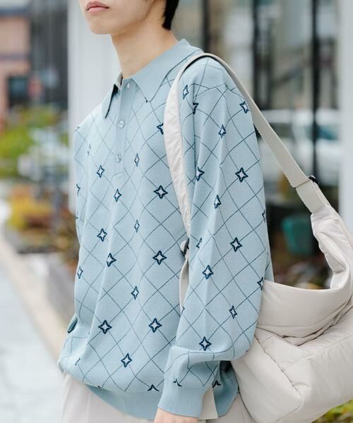 SENSE OF PLACE by URBAN RESEARCH / センスオブプレイス バイ アーバンリサーチ ニット・セーター | フラワージャガードニットポロ | 詳細1