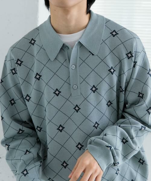 SENSE OF PLACE by URBAN RESEARCH / センスオブプレイス バイ アーバンリサーチ ニット・セーター | フラワージャガードニットポロ | 詳細4