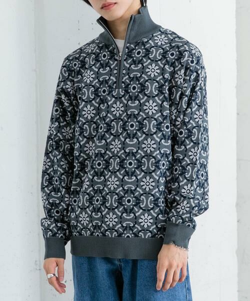 SENSE OF PLACE by URBAN RESEARCH / センスオブプレイス バイ アーバンリサーチ ニット・セーター | タイルジャガードハーフジップセーター | 詳細10