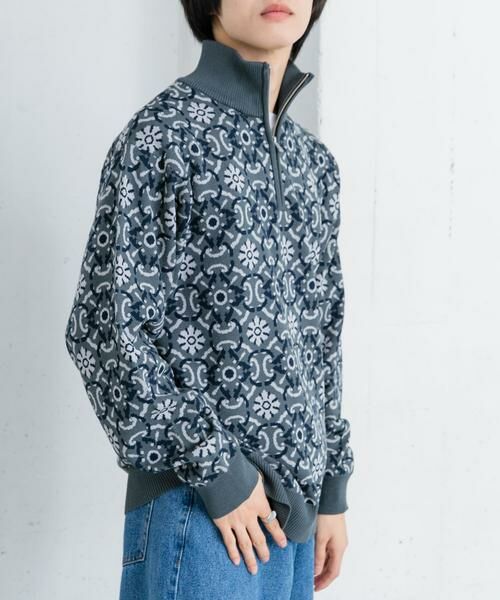 SENSE OF PLACE by URBAN RESEARCH / センスオブプレイス バイ アーバンリサーチ ニット・セーター | タイルジャガードハーフジップセーター | 詳細11